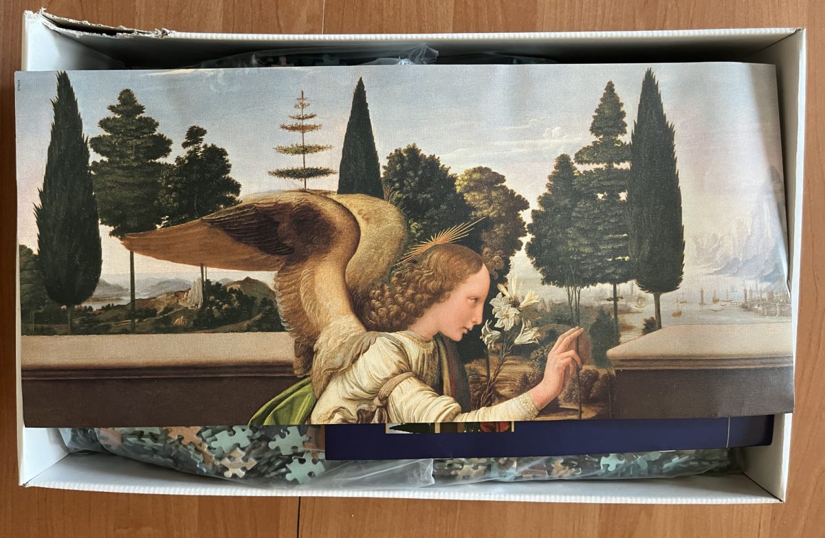 Image of the puzzle 13200, Clementoni, The Annunciation, Leonardo a Vinci, Sealed Bag, Picture of the contents