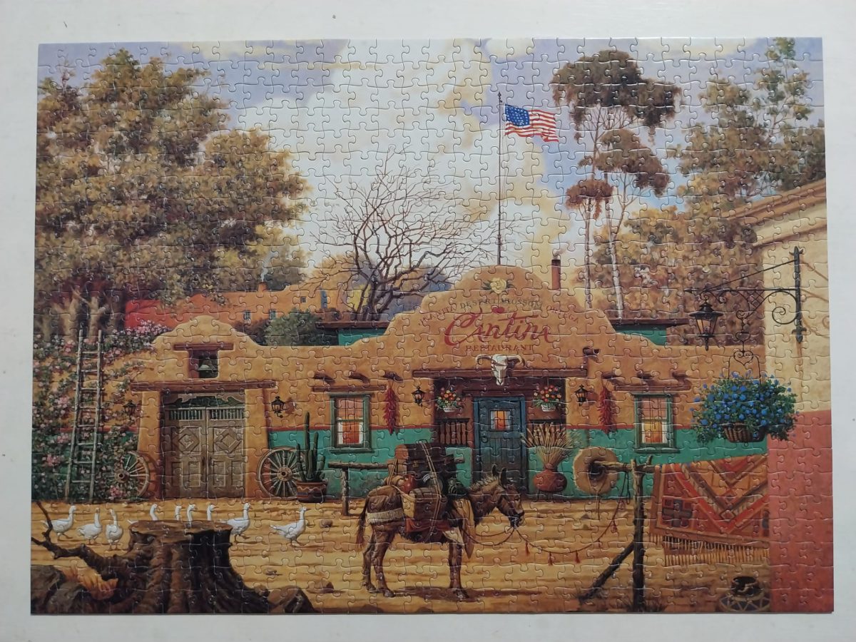 750, Yanoman, Sunday Morning Stroll, Charles Wysocki, Complete, Listed by Vanesa Image of the puzzle 750, Yanoman, Sunday Morning Stroll, Charles Wysocki, Complete, Picture of the puzzle