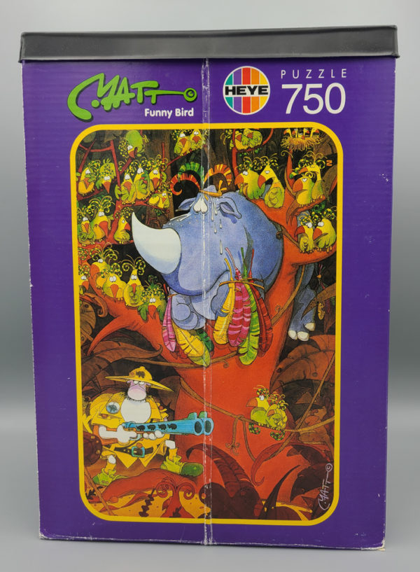 Image of the puzzle 750, Heye, Funny Bird, by Matt, Complete, Picture of the box
