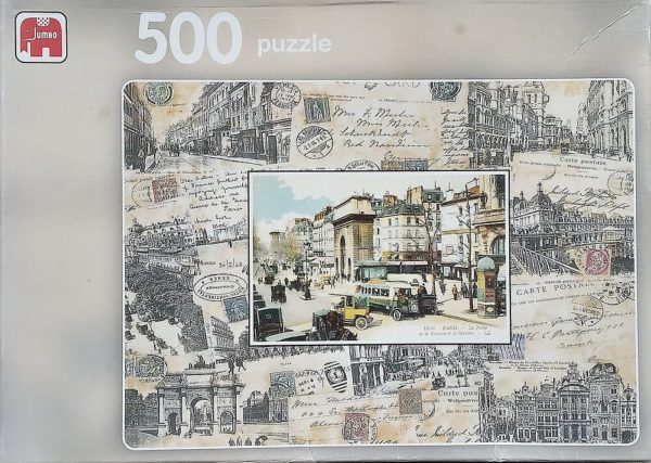 Image of the puzzle 500, Jumbo, Postcard from Paris, Miles Graff, Complete, Picture of the box