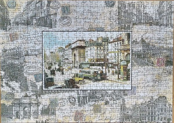 Image of the puzzle 500, Jumbo, Postcard from Paris, Miles Graff, Complete, Picture of the puzzle