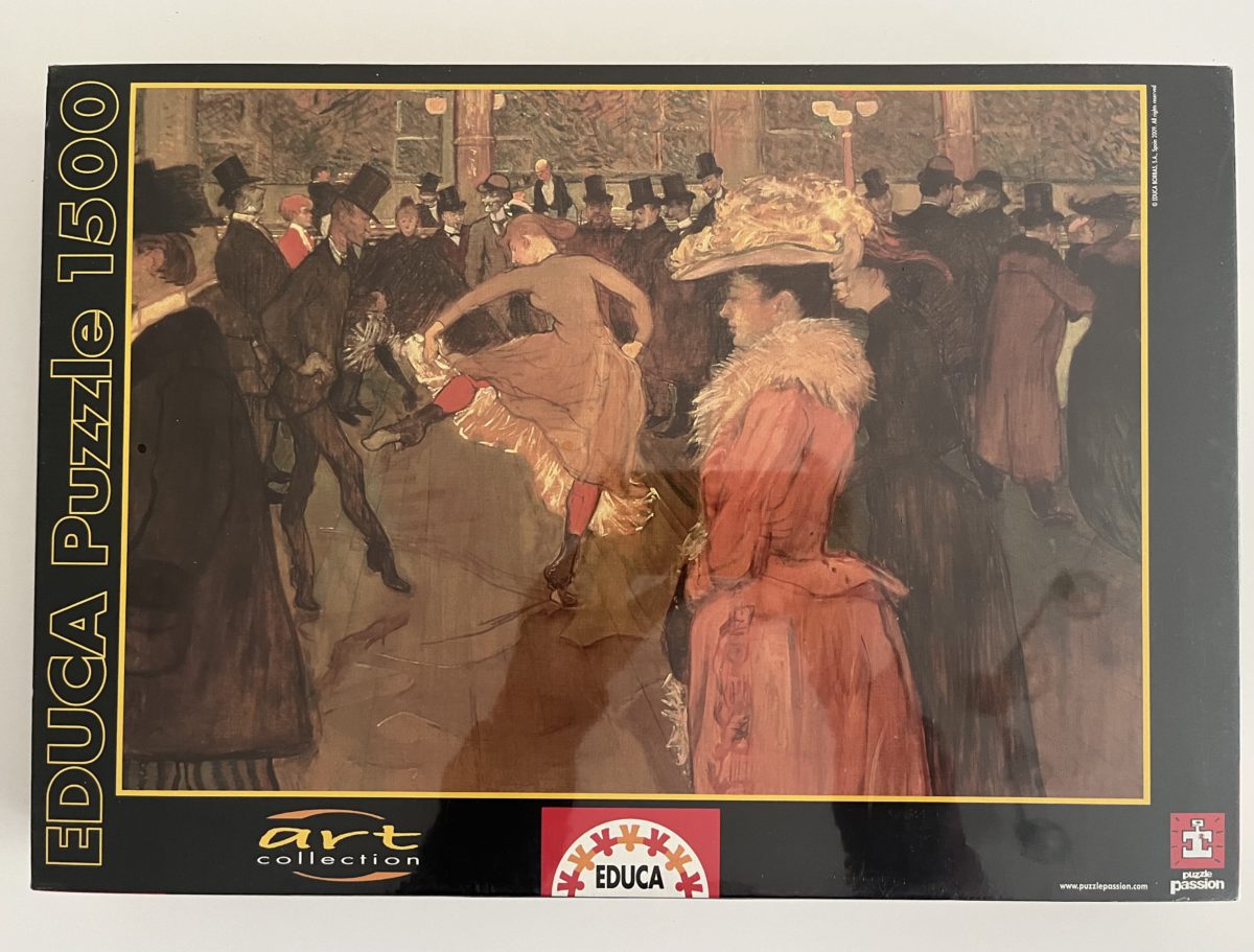 Image of the puzzle 1500, Educa, The Dance of the Moulin Rouge, by Henri de Toulouse-Lautrec, Factory Sealed, Picture of the box