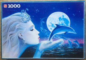 Image of the puzzle 1000, Jumbo, Dolphin Princess, Complete, Picture of the box