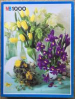 Image of the puzzle 1000, MB, Irises and Tulips, Incomplete, Picture of the box