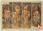 Image of the puzzle 6000, Nathan, The Four Times of the Day, by Alphonse Mucha, Sealed Bag, Picture of the box