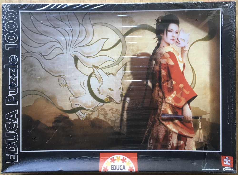 1000, Educa, Tamamo No-Mae, Mario Wibisono, Factory Sealed, 2025-12-27 Image of the puzzle 1000, Educa, Tamamo No-Mae, Mario Wibisono, Factory Sealed, Picture of the box