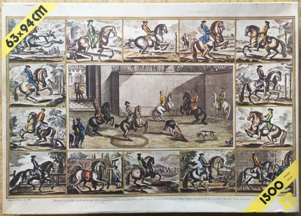Image of the puzzle 1500, Scandecor, The New Manège, by Johann Elias Ridinger, Sealed Bag, Picture of the box
