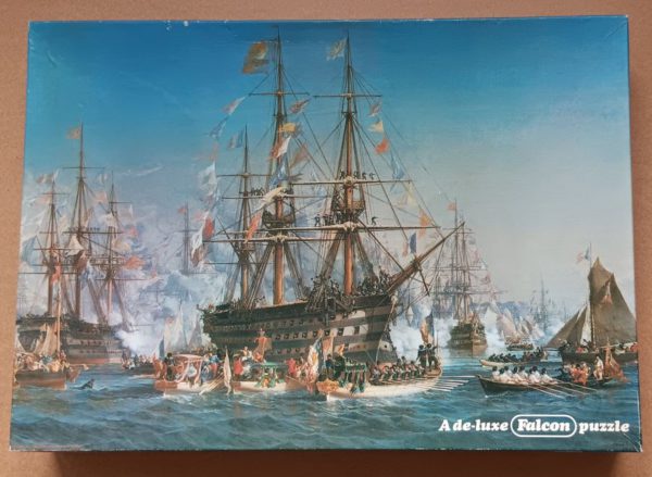 Image of the puzzle 1500, Falcon, Napoleon III Receiving Queen Victoria, by Jules Achille Noël, Sealed Bag, Picture of the box