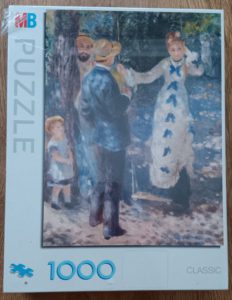 Image of the puzzle 1000, MB, The Swing, by Pierre-Auguste Renoir, Factory Sealed, Picture of the box
