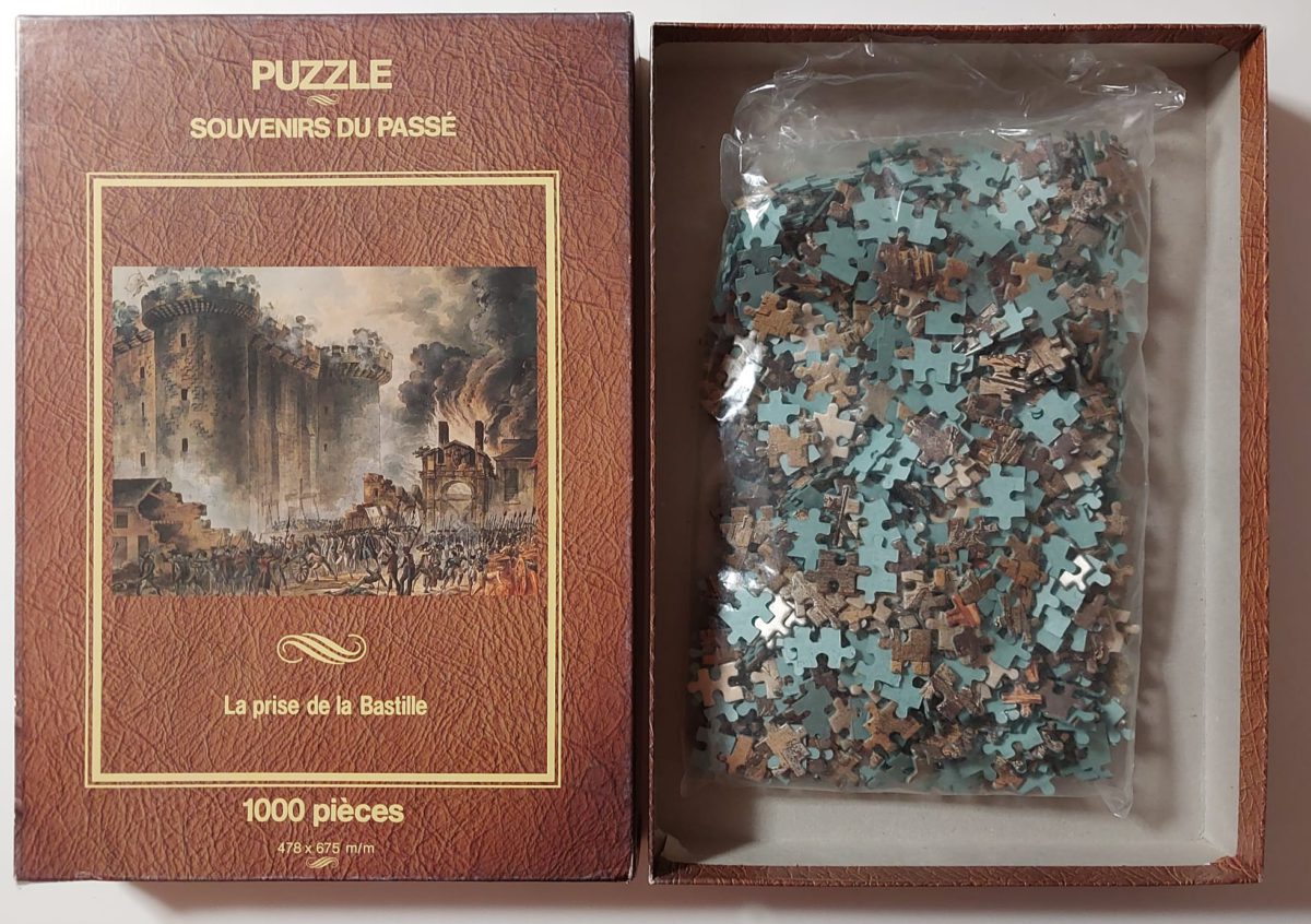1000, Ferriot Cric, La Prise de la Bastille, by Jean-Pierre Houël, Sealed Bag, Listed by Vanesa Image of the puzzle 1000, Ferriot Cric, La Prise de la Bastille, by Jean-Pierre Houël, Sealed Bag, Detail of the bag