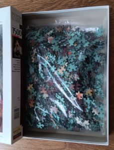 Image of the puzzle 1500, Nathan, Woman Holding a Letter, by Pierre-Auguste Renoir, Sealed Bag, Picture of the bag