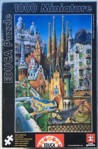Image of the puzzle 1000, Educa, Gaudí Collage, by Isidro Monés, Factory Sealed, Picture of the box
