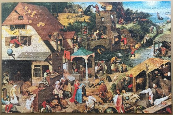 Image of the puzzle 3000, Ravensburger, Dutch Proverbs, by Pieter Bruegel the Elder, Complete, Picture of the puzzle