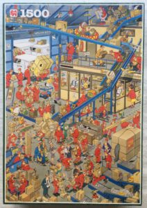 Image of the puzzle 1500, Jumbo, International Parcel Service, Jann van Haasteren, Picture of the box