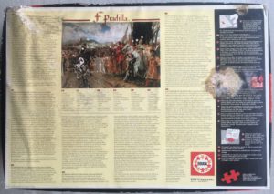 Image of the puzzle 8000, Educa, The Capitulation of Granada, by Francisco Pradilla, Complete, Picture of the back