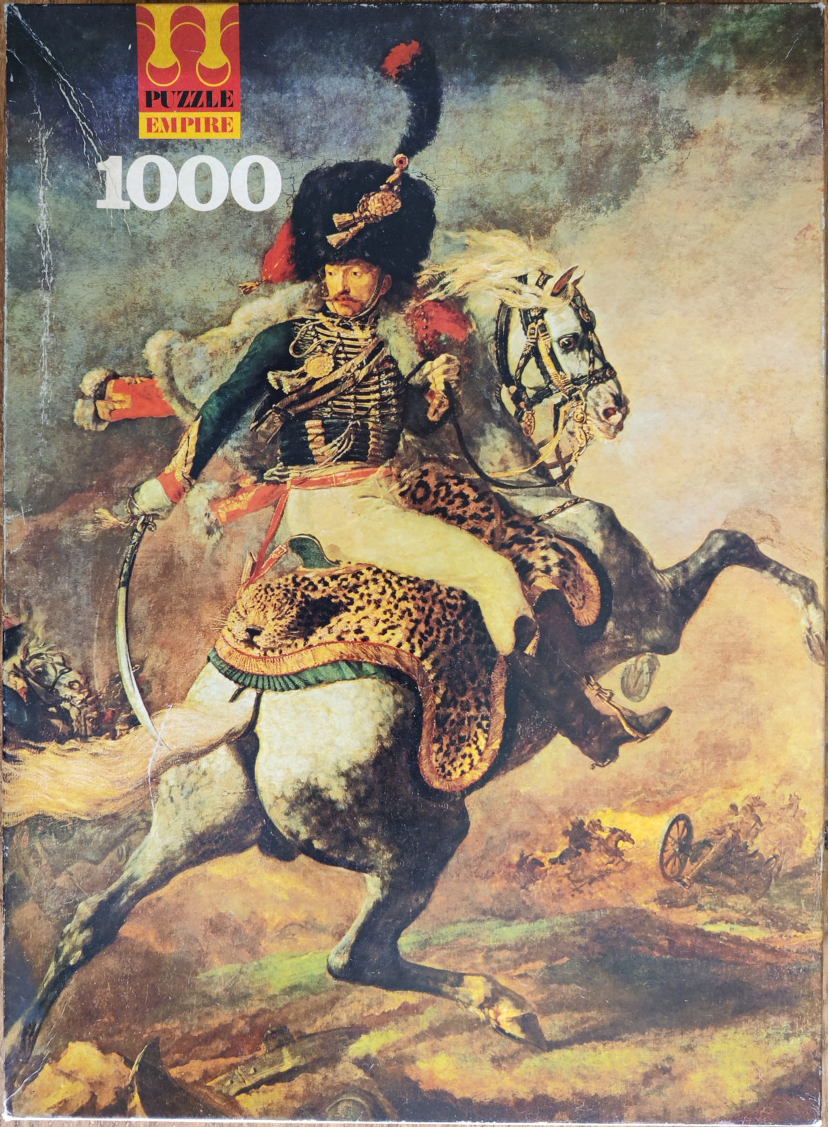 1000, Empire Puzzle, Soldier on Horseback, by Théodore Géricault Image of the puzzle 1000, Empire Puzzle, Soldier on Horseback, by Théodore Géricault, Picture of the box