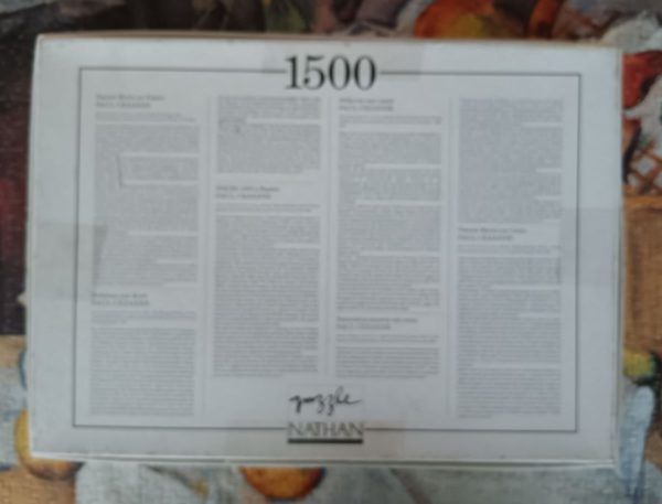 Image of the puzzle 1500, Nathan, Still Life with Basket, by Paul Cézanne, Complete, Picture of the back