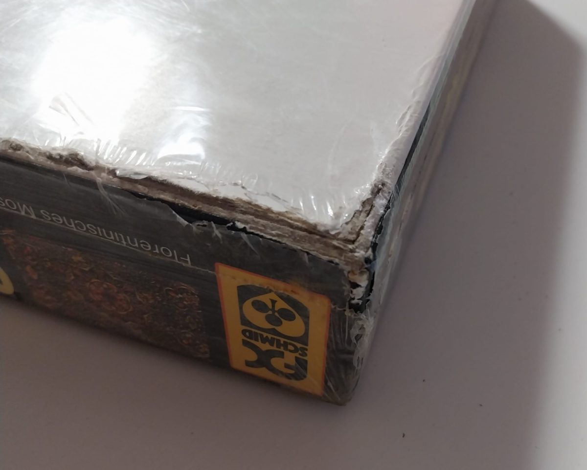 Image of the puzzle 1500, F.X. Schmid, Florentine Mosaic, Factory Sealed, Picture of the corner