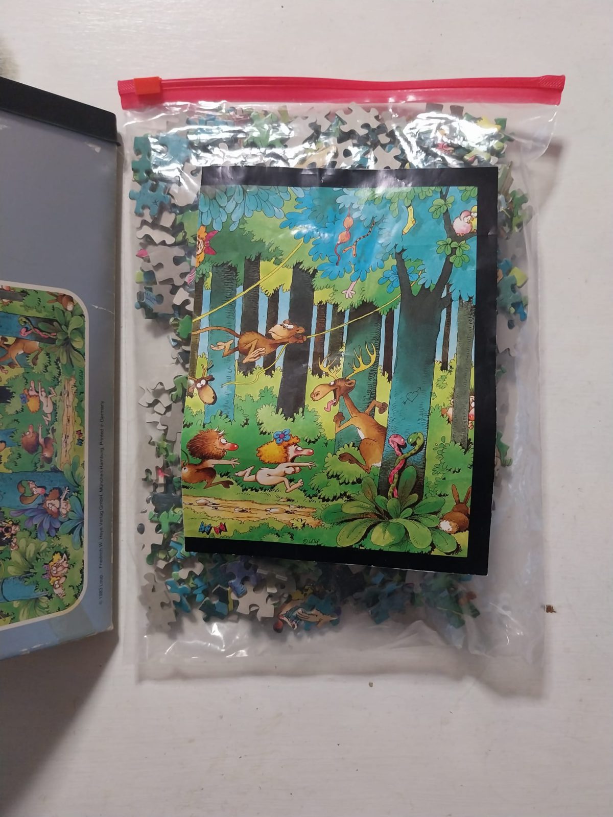Image of the puzzle 750, Heye, Jungle Love, by Jean-Jacques Loup, Complete, Picture of the bag