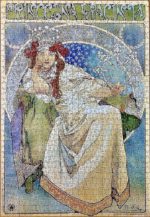 Image of the puzzle 1000, D-Toys, Princess Hyacinth, by Alphonse Mucha, Complete, Picture of the puzzle
