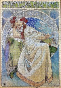 Image of the puzzle 1000, D-Toys, Princess Hyacinth, by Alphonse Mucha, Complete, Picture of the puzzle
