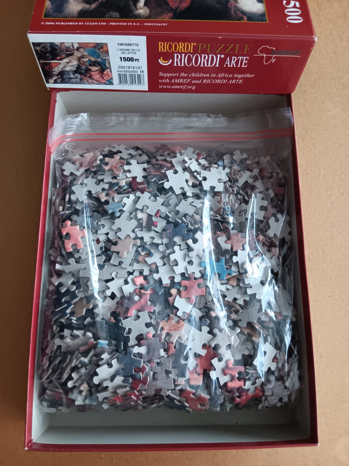 1500, Ricordi, The Origin of the Milky Way, Tintoretto, Complete, Listed by Emilia Image of the puzzle 1500, Ricordi, The Origin of the Milky Way, Tintoretto, Complete, Picture of the bag