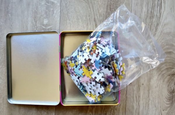 Image of the puzzle 300, Galison, Shot Orange Marilyn, Andy Warhol, Sealed Bag, Picture of the bag