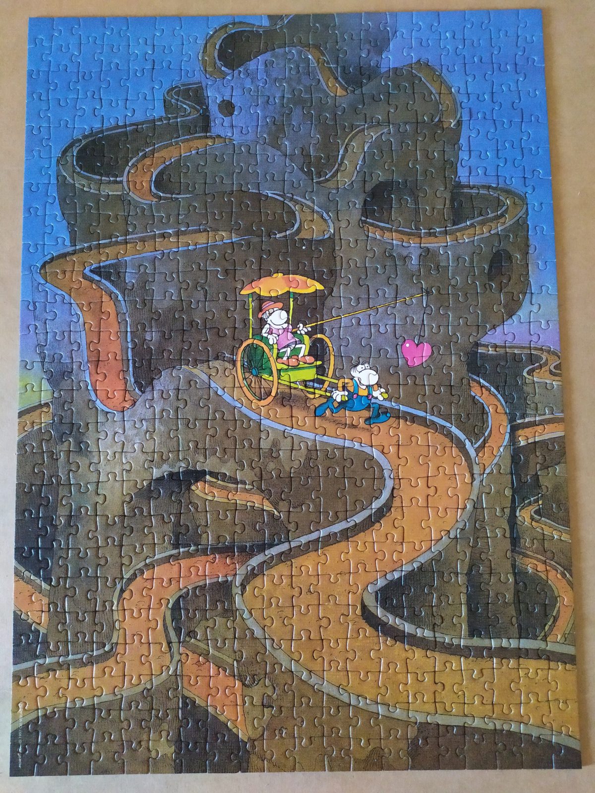 500, Heye, Running for Love, Guillermo Mordillo, Complete, Listed by Barebrain Image of the puzzle 500, Heye, Running for Love, Guillermo Mordillo, Complete, Picture of the puzzle