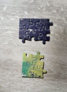 Image of the puzzle 520, Jumbo, The Three Heads, Karel Appel, Detail of the pieces