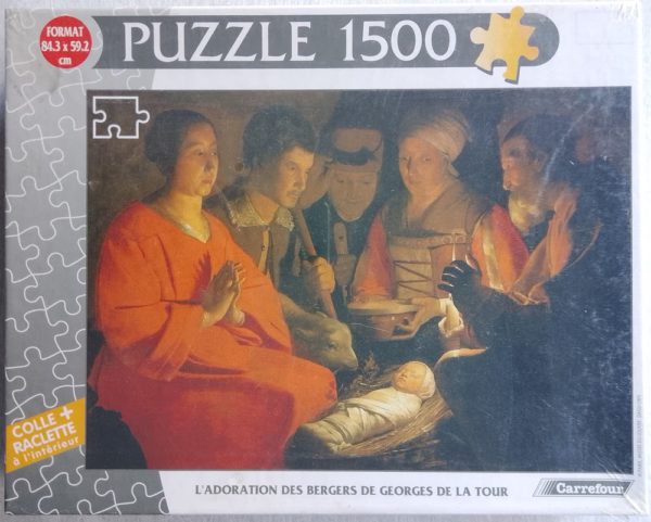 Image of the puzzle 1500, Carrefour, The Adoration of the Shepherds, by Georges de la Tour, Factory Sealed, Picture of the box