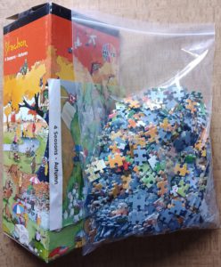 Image of the puzzle 1000, Heye, 4 Seasons – Autumn, Roger Blachon. Complete, Picture of the bag