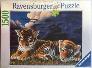 Image of the puzzle 1500, Ravensburger, In Mother's Arms, by Schim Schimmel, Factory Sealed, Picture of the box