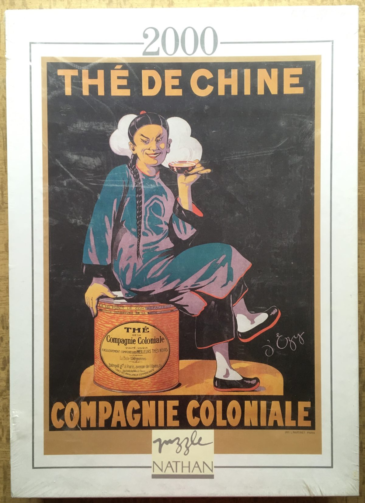 Image of the puzzle 2000, Nathan, Thé de Chine, by D'Ezy, Factory Sealed, Picture of the box