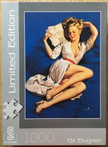 Image of the puzzle 1000, Schmidt, The Love Letter, by Gil Elvgren, Picture of the box