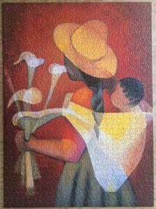 Image of the puzzle 1000, Ricordi, The Seller of Arums, by Louis Toffoli, Complete, Picture of the puzzle