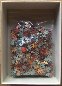 Image of the puzzle 1000, Ricordi, The Seller of Arums, by Louis Toffoli, Complete, Picture of the bag