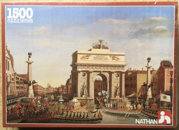 Image of the puzzle 1500, Nathan, Napoleon's Entry into Venice, by Giuseppe Borsato, Factory Sealed, Picture of the box