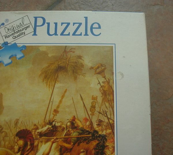 Image of the puzzle 3000, Ravensburger, The Intervention of the Sabine Women, by Jacques-Louis David, Complete, Detail of the box