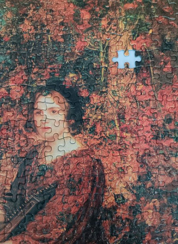 Image of the puzzle 1000, MB, The Child, by Thomas Edwin Mostyn, Incomplete, Detail of the pieces