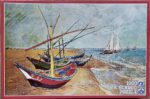 Image of the puzzle 1000, F.X. Schmid, Sailboats in Saintes-Maries, by Vincent van Gogh, Complete, Picture of the box