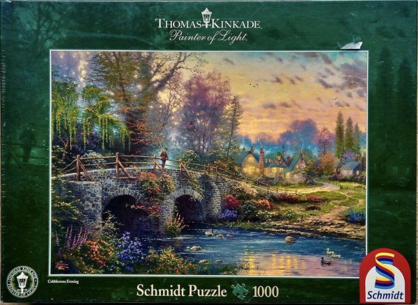 1000, Schmidt, Cobblestone Evening, Kinkade - Rare Puzzles