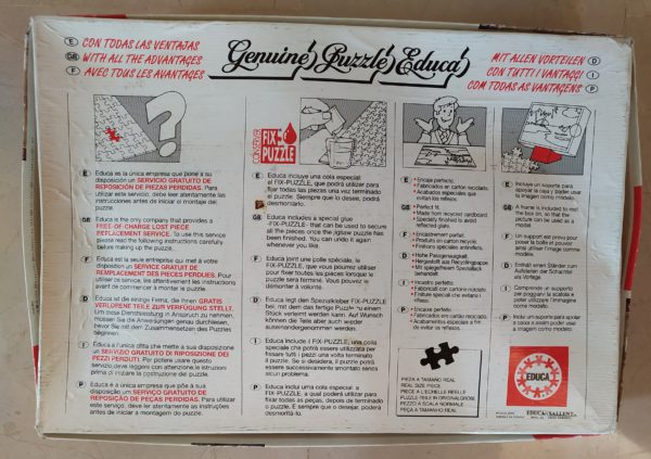 Image of the puzzle 5000, Educa, The School of Athens, Raphael, Sealed Bag, Picture of the back