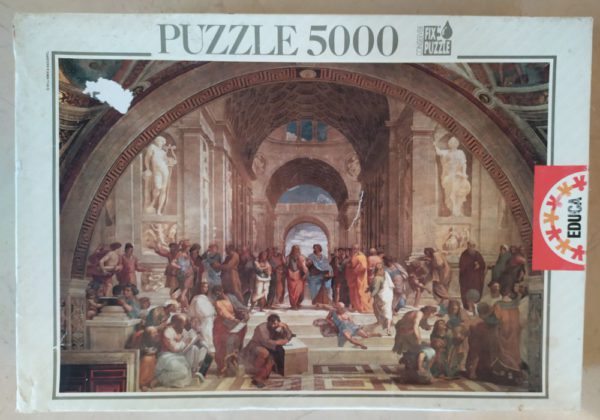 Image of the puzzle 5000, Educa, The School of Athens, Raphael, Sealed Bag, Picture of the box