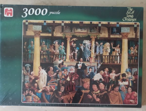 Image of the puzzle 3000, Jumbo, All the World's a Stage, James Christensen, Factory Sealed, PIcture of the box