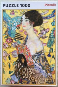 Image of the puzzle 1000, Piatnik, Lady with a Fan, by Gutav Klimt, Sealed Bag, Picture of the box