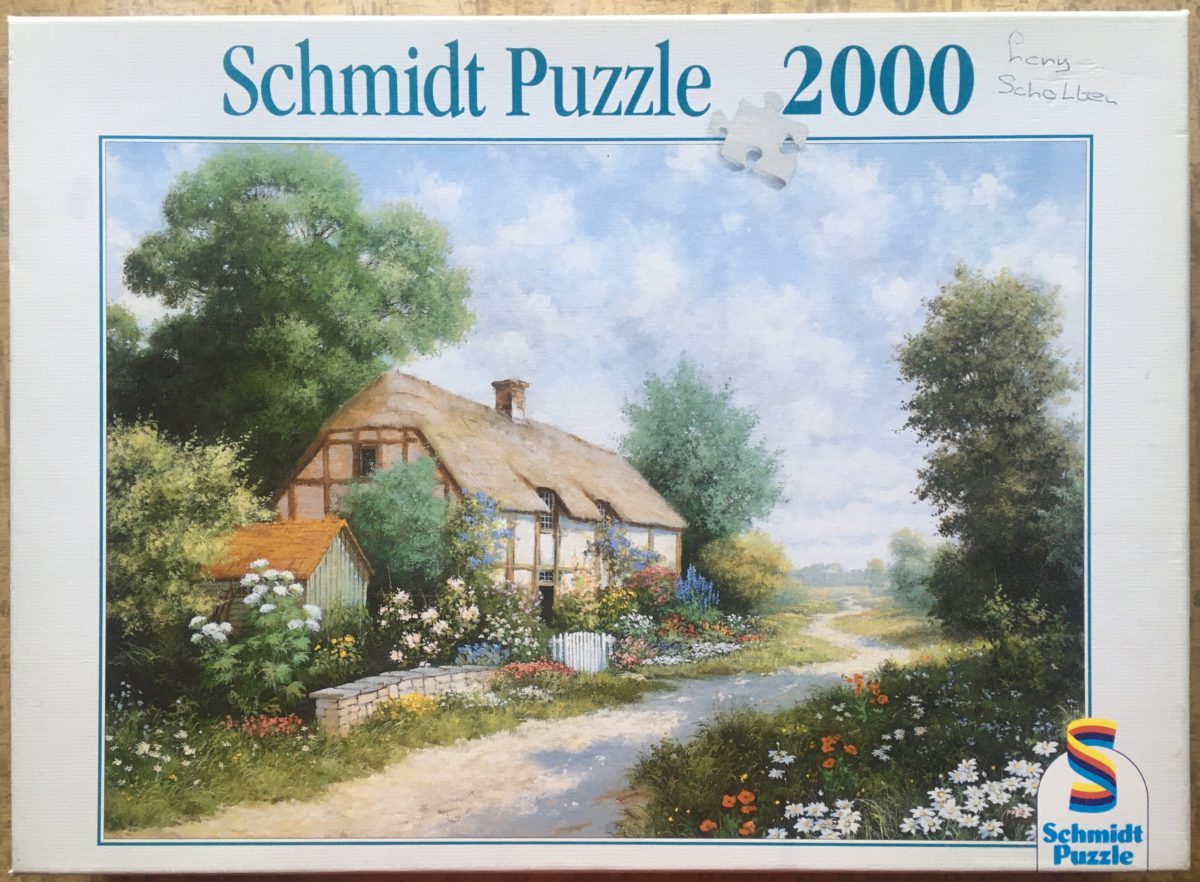 2000, Schmidt, Idyllic Scene, by Peter Motz, Complete, 2024-07-22 Image of the puzzle 2000, Schmidt, Idyllic Scene, by Peter Motz, Complete, Picture of the box