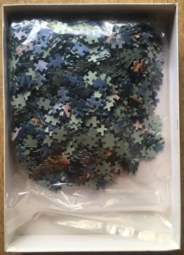 Image of the puzzle 1500, Nathan, Girl at the Moorings, by Frédéric Rolland, Complete, Picture of the bag