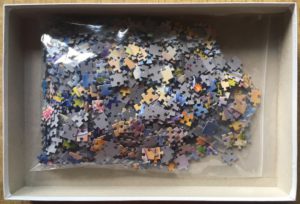 Image of the puzzle 1000, Trefl, Blue Bouquet, by Trisha Hardwick, Complete, Picture of the bag