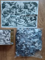 Image of the puzzle 1000, Puzzelman, Plane Filling II, by Escher, Sealed Bag, Picture of the bag