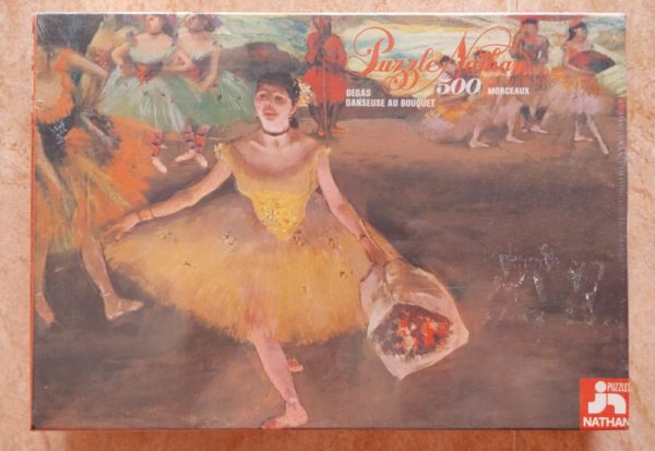 Image of the puzzle 500, Nathan, Ballerina with Bouquet, by Edgar Degas, Factory Sealed, Picture of the box